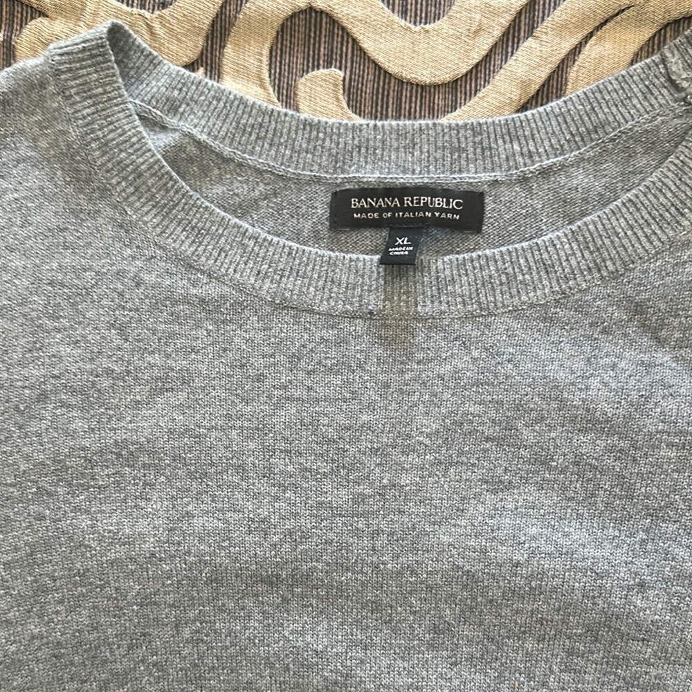 Banana Republic Gray Crewneck Sweater Essential